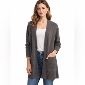 Talula Aritizia Cashmere Blend Grey Open Front Cardigan Sweater Small Minimalist
